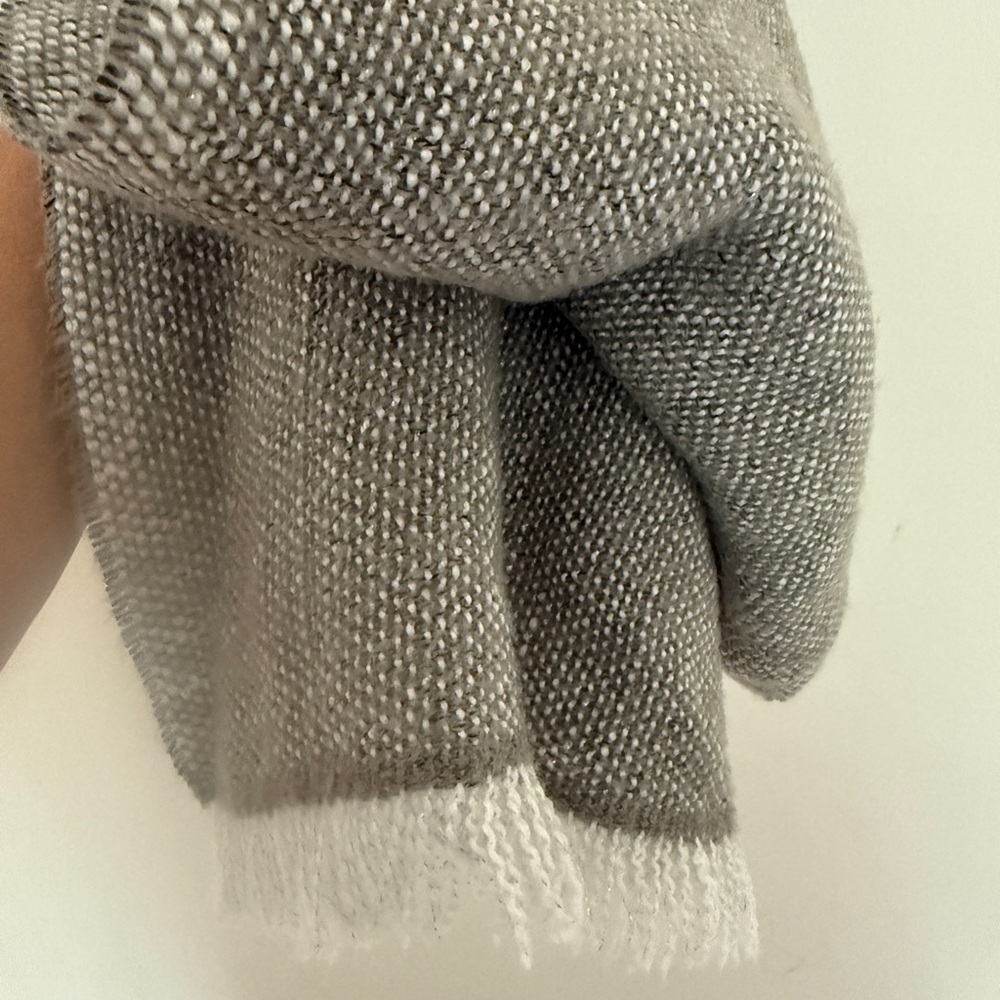J. Crew Gray and White Textured Scarf